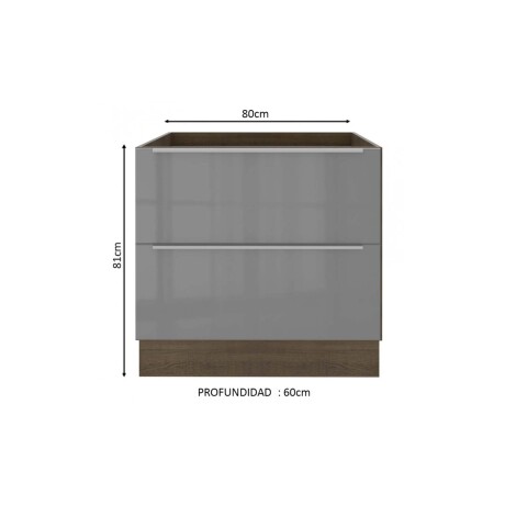 BAJO MESADA 80 CM MDP-Y-VIDRIO GRIS LUX