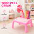 Jirafa Pizarra Mesa Proyector Led + Accesorios Para Dibujar Color Rosa