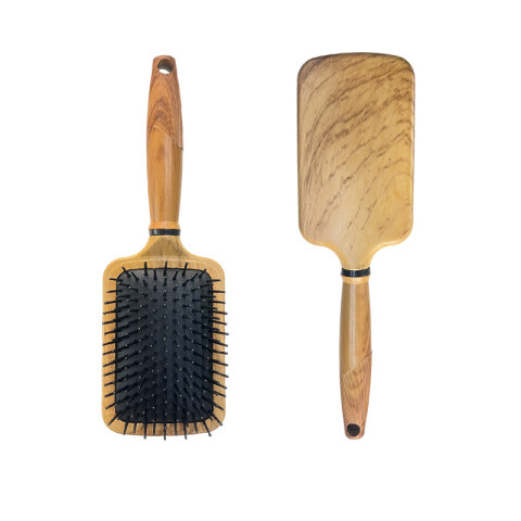 Cepillo de pelo símil madera cuadrado 25.5x8cm Cepillo De Pelo Símil Madera Cuadrado 25.5x8cm