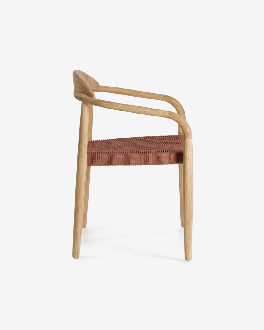 Silla Nina madera maciza de acacia y cuerda terracota FSC 100%