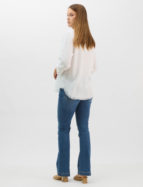 Camisa Tencel Flecos BLANCO