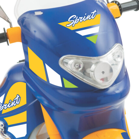 Moto A Batería Con Reversa Luces Y Sonido + Casco Azul