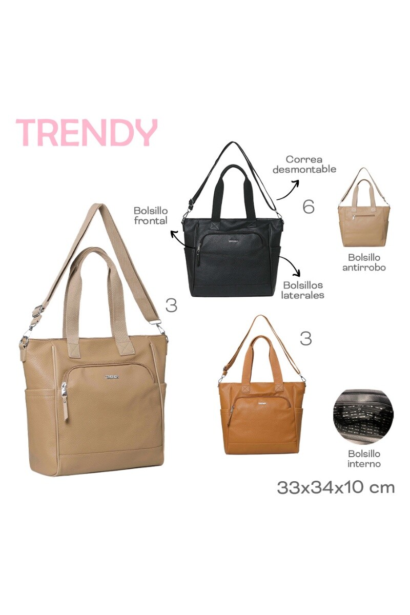 Cartera con bolsillo frontal Camel