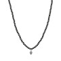 Collar Cadena Karvik Dije Espinela Negra Y Labradorita Plata 925 0