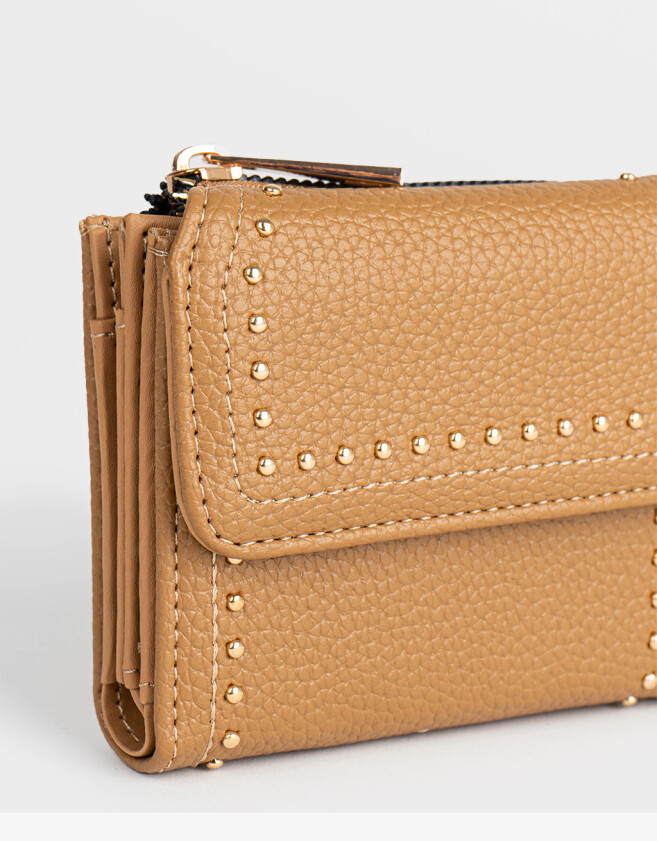 Billetera Billetera Con Tachas - Marron Camel