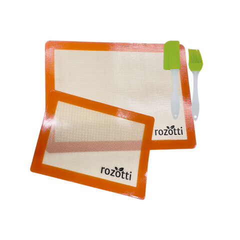 Alfombrilla de silicona para horno x2, pincel y espátula Alfombrilla De Silicona Para Horno X2, Pincel Y Espátula