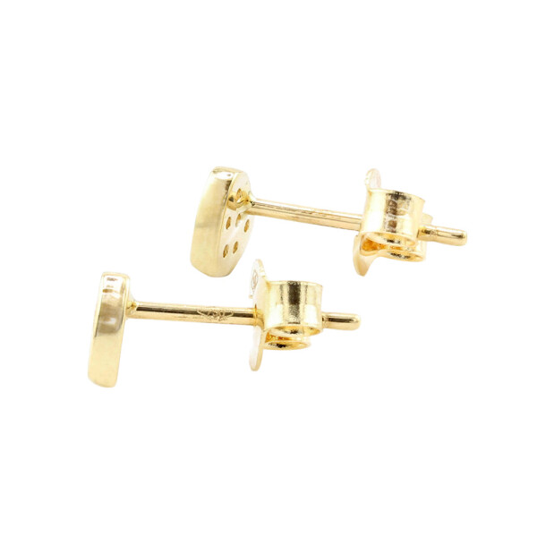 Caravanas Corazón chico de oro amarillo 18k con circonias Caravanas Corazón chico de oro amarillo 18k con circonias