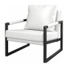 Sillón Poltrona Individual en Eco Cuero y metal Blanco