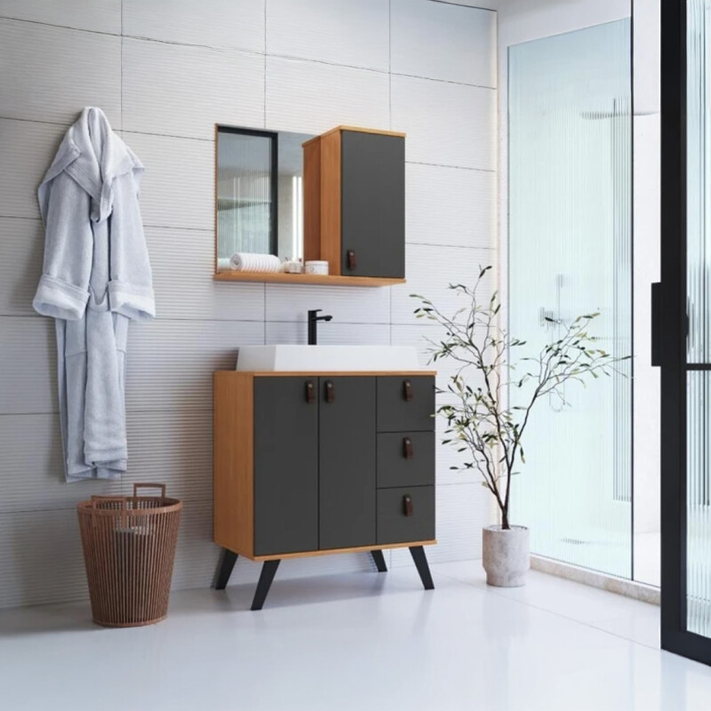 Mueble Baño London Incluye Bacha Y Espejo Madera Premium ® Mueble Baño London Incluye Bacha Y Espejo Madera Premium ®