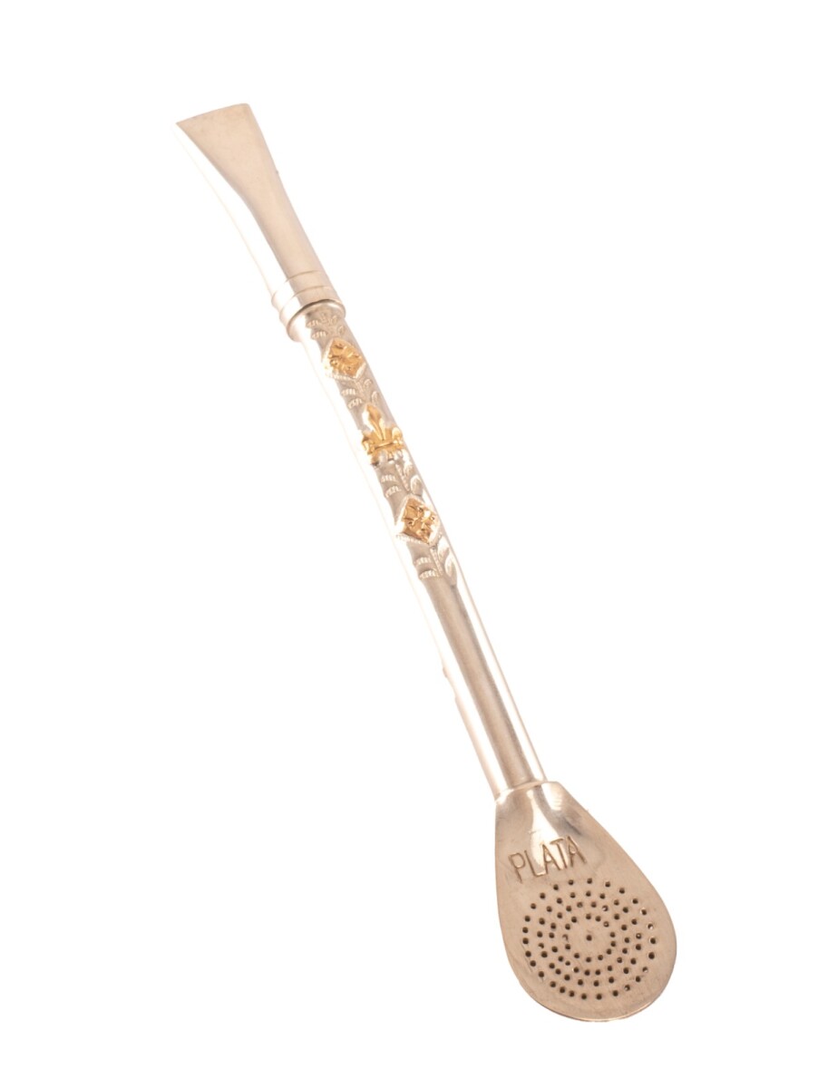 Bombilla de plata y oro - U 