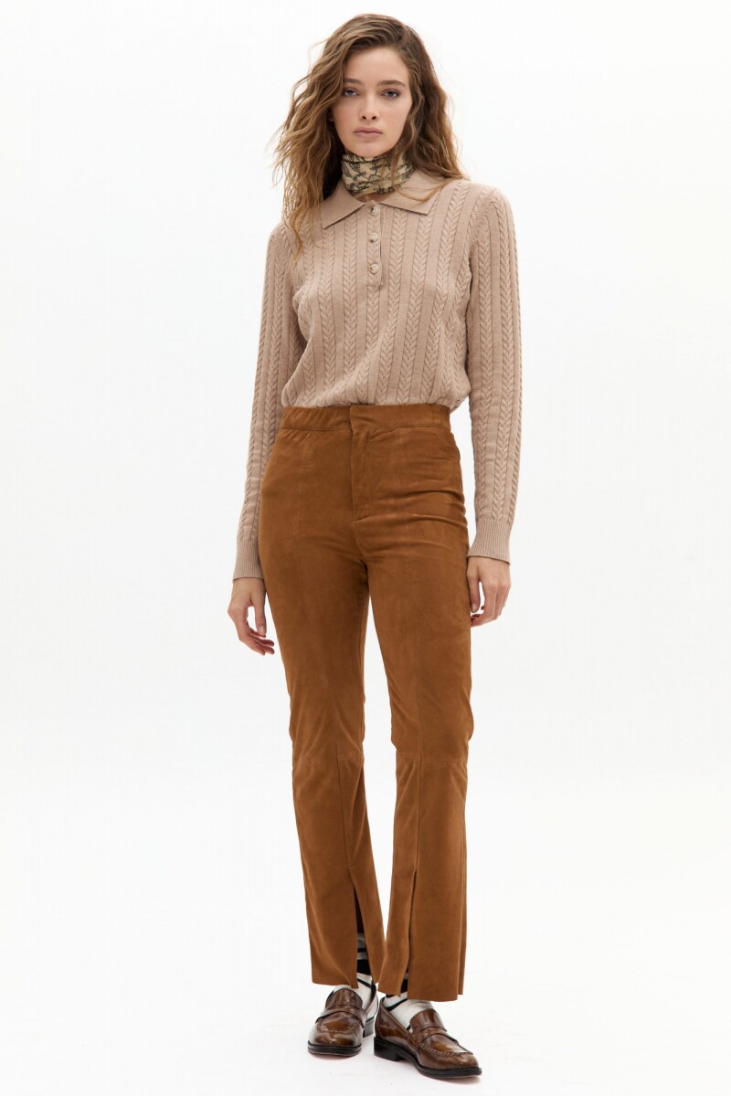 Sweter Polo Peter Cotton Cashmere Beige