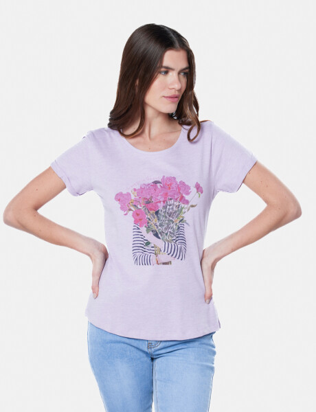 REMERA ESTAMPADA Lila