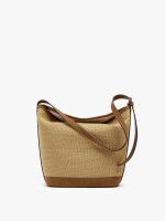 Bolso De Hombro Efecto Rafia natural