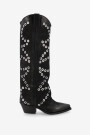 BOTA LARGA CON TACHAS Negro
