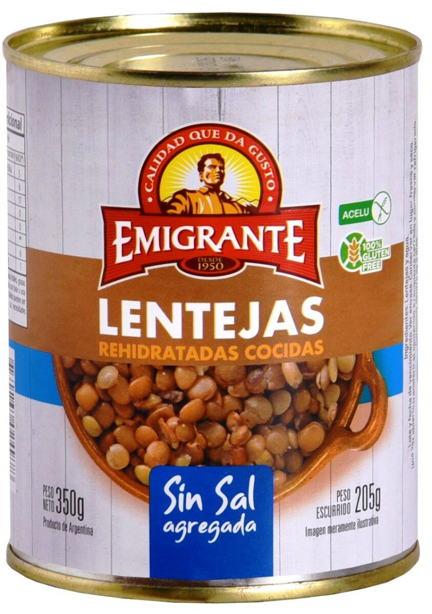 LENTEJAS S/SAL LATA 350G EMIGRANTE 