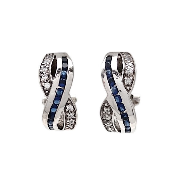 Caravanas Infinito con piedra-Plata 925-Piedra Zirconia-CA3010 Conpiedra