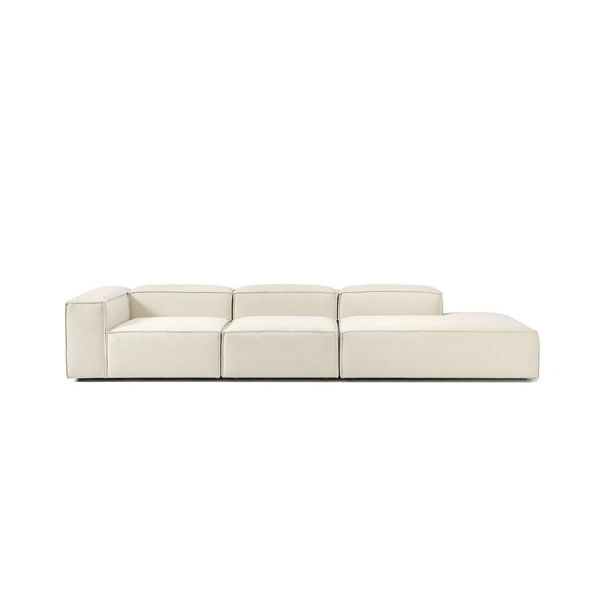 Sillón Nicole Esquinero + Respaldo + Chaise Lounge - Beige 