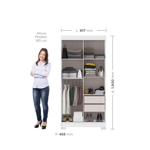 Juego de Dormitorio Ropero Antares 2 Puertas Corredizas y Comoda Vega 4 Cajones Blanco Juego de Dormitorio Ropero Antares 2 Puertas Corredizas y Comoda Vega 4 Cajones Blanco