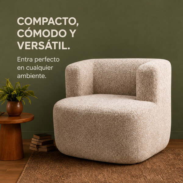 Sillón Puff ComboHome Kumo Redondo Corderito Diseño Premium Blanco 1
