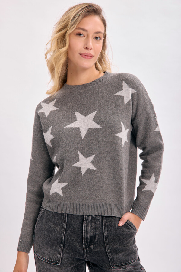 Buzo punto intarsia Gris