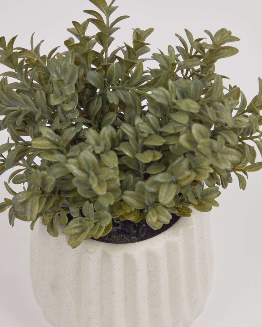 Planta artificial Milan Leaves con maceta de cerámica blanco 23,5 cm Planta artificial Milan Leaves con maceta de cerámica blanco 23,5 cm