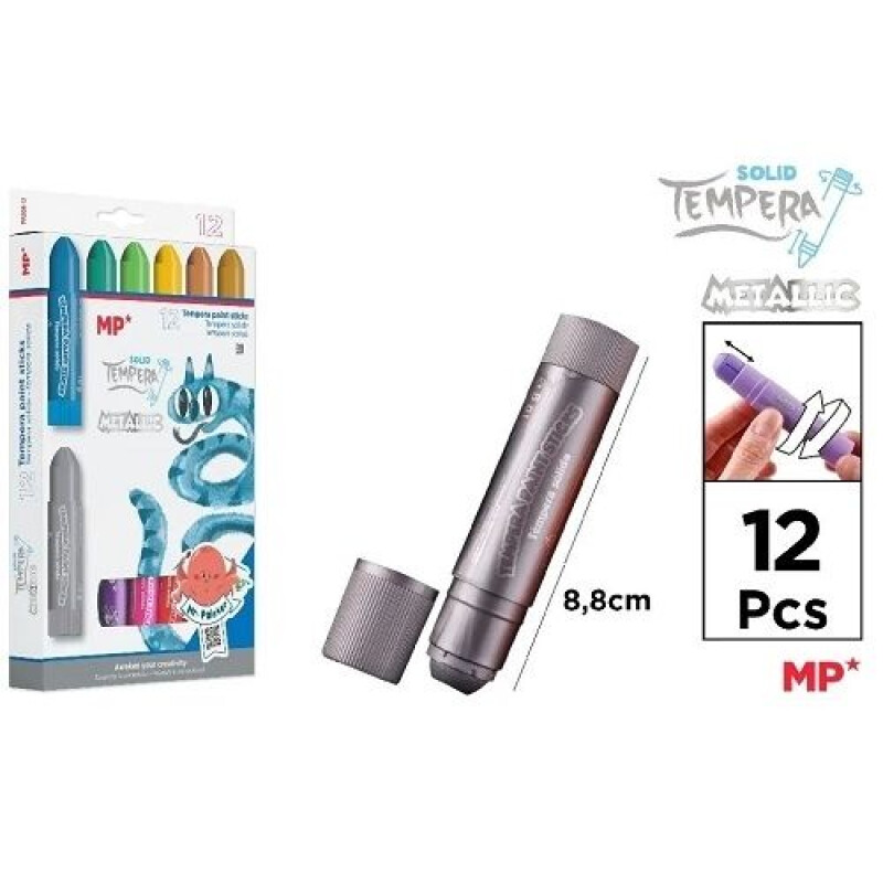 Tempera Solida Main Paper x 12 Metalica