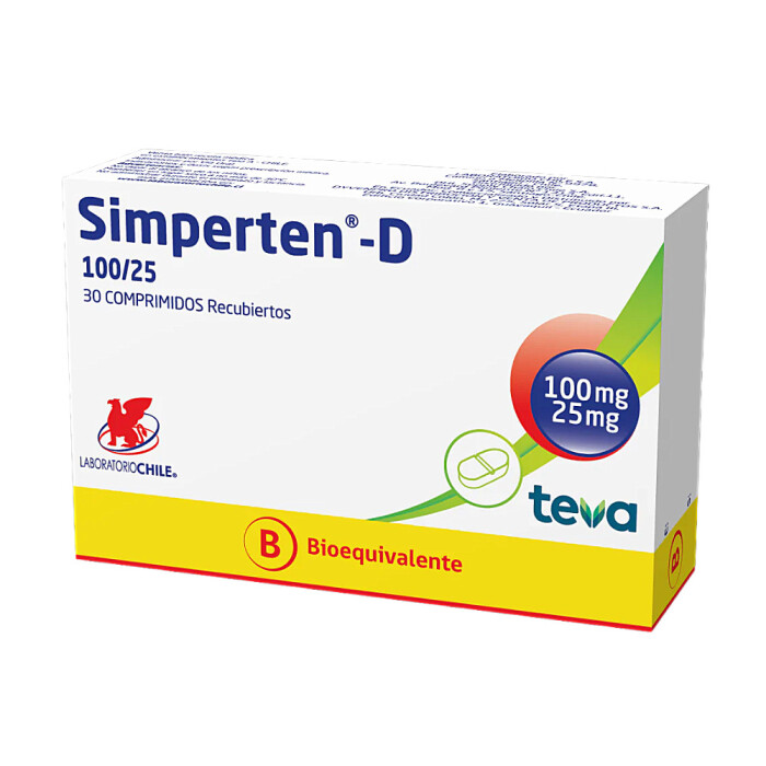 SIMPERTEN-D 100 / 25 MG. CJ X 30 COMP única