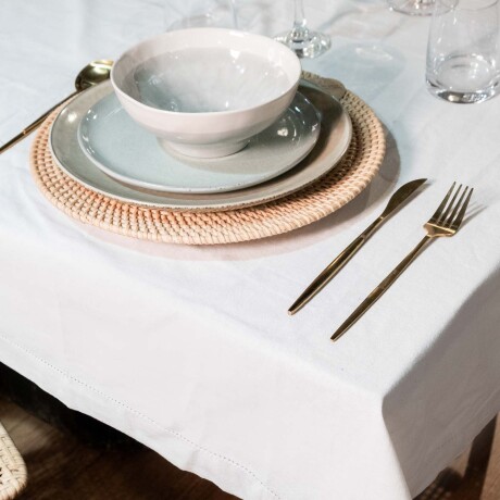 MANTEL STRIPE ALGODON BLANCO MILANI