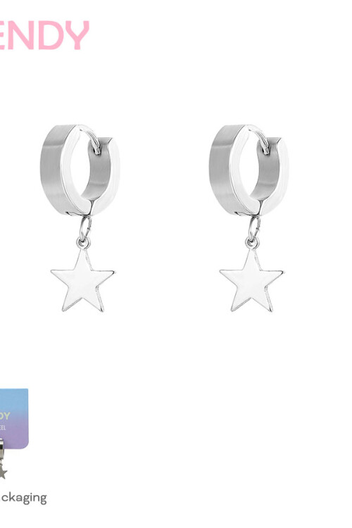Aro con estrella Plateado