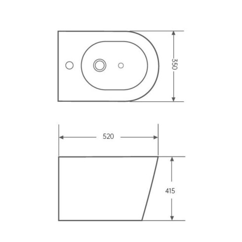 BIDET CON TRANSFERENCIA SERIE LACAR BLANCO BRILLO 52X35 BLANCO