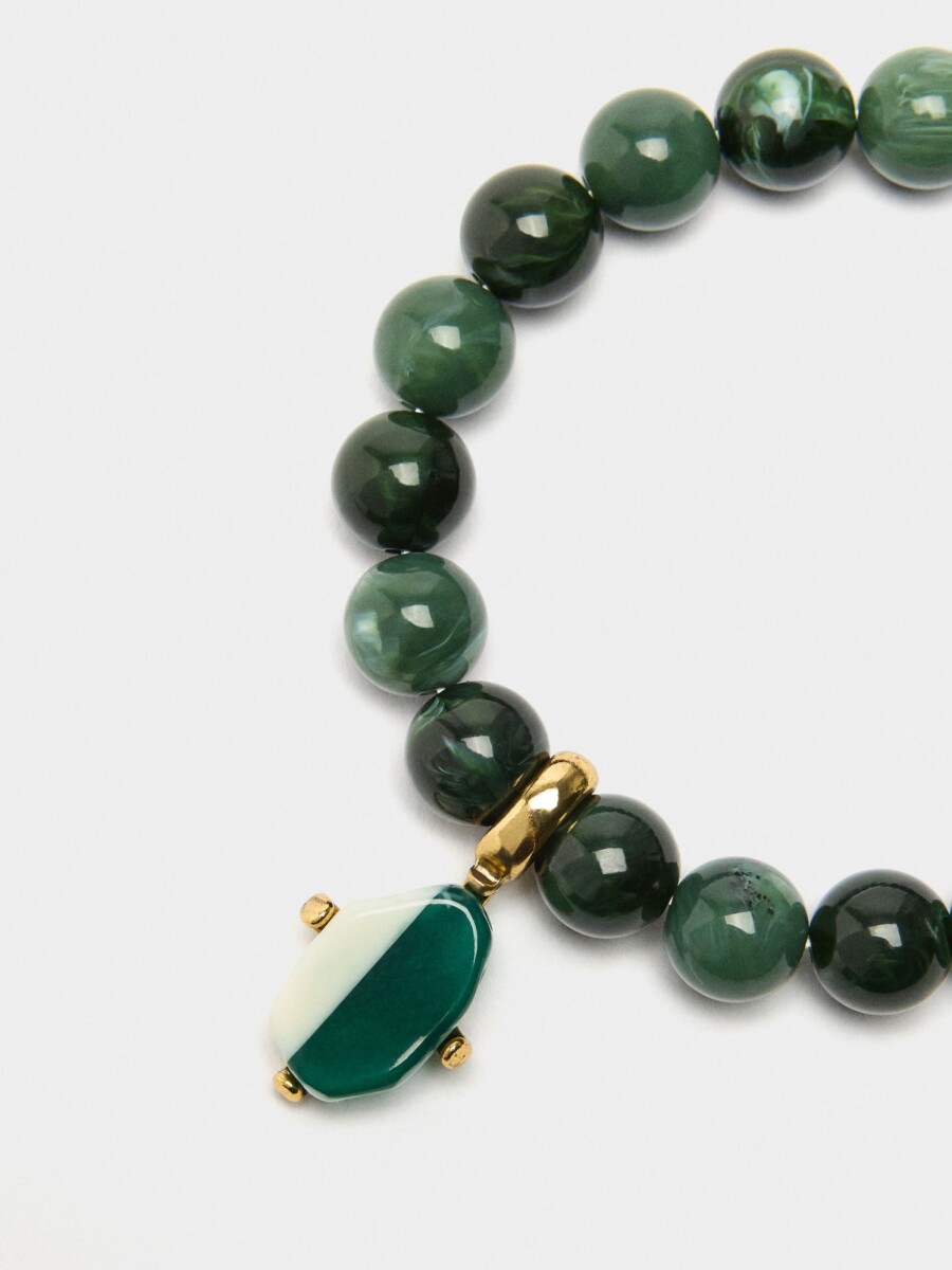 Pulsera Elástica De Cuentas Efecto Piedra multicolor