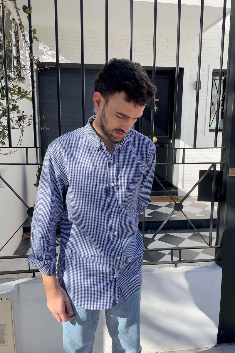 Camisa Escocesa Azul - Celeste