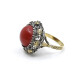 Anillo Antiguo En Plata, Oro 18K Y Coral Anillo Antiguo En Plata, Oro 18K Y Coral