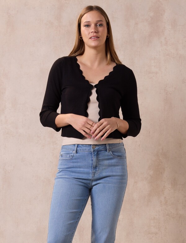 Cardigan Crop NEGRO