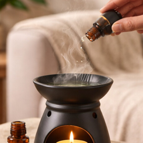 Hornito para aceites de cerámica Clásico Negro