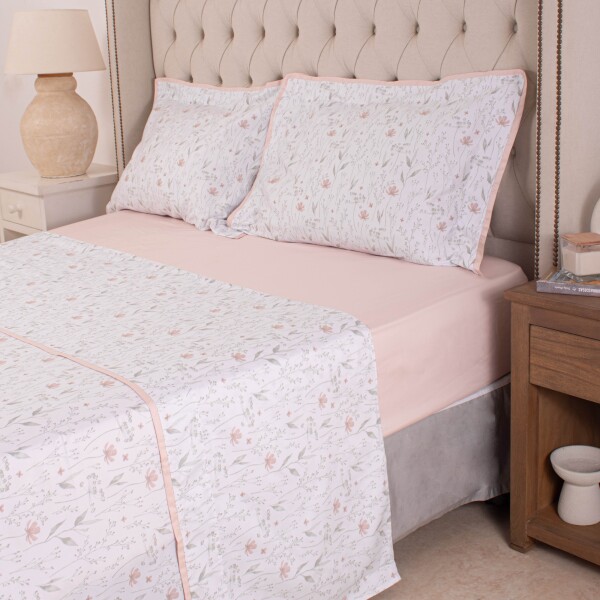 Sábana Finezza 400h Floral Rosa Queen