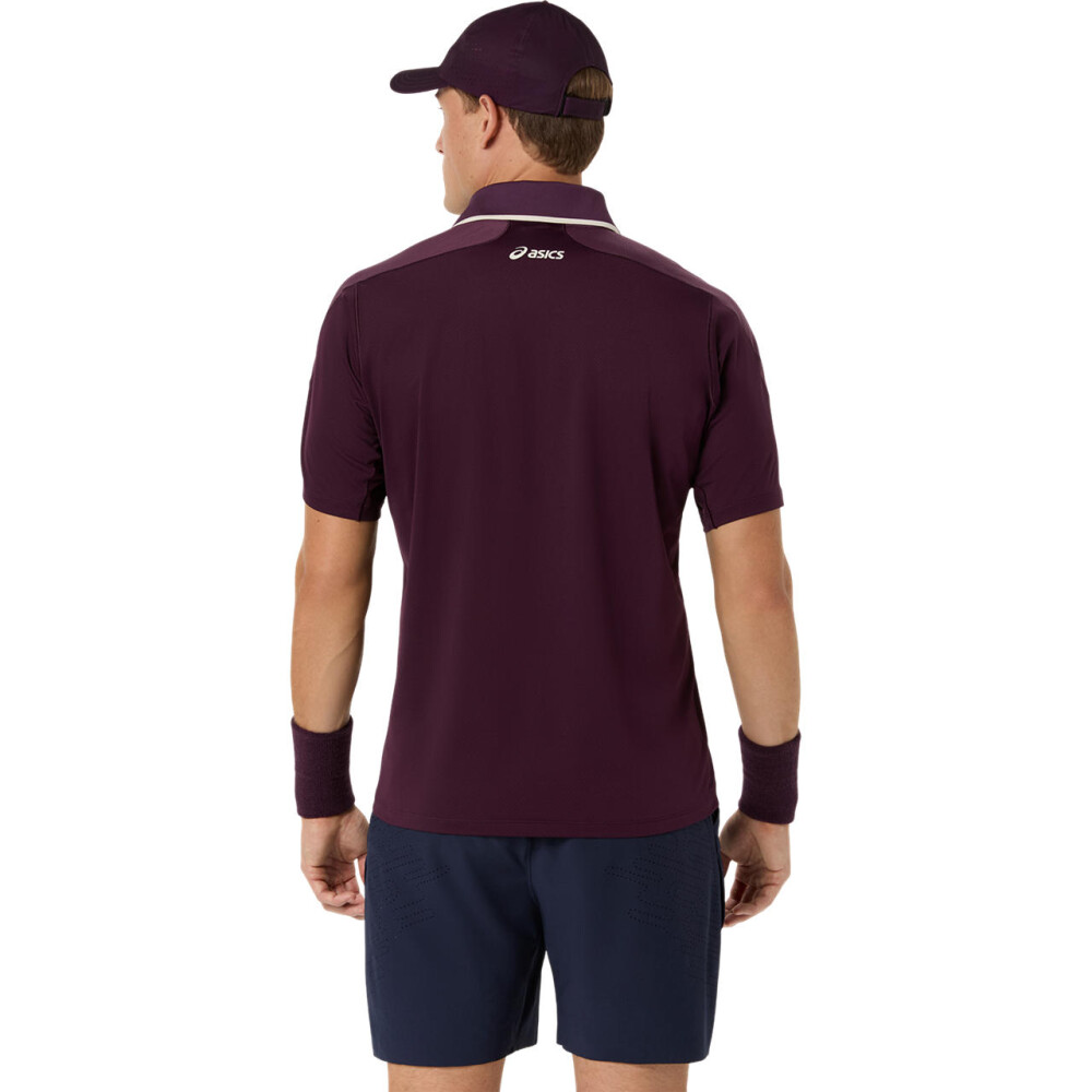 Polos Tenis Match Jacquard Polo SS Top Hombre Dark Aubergine