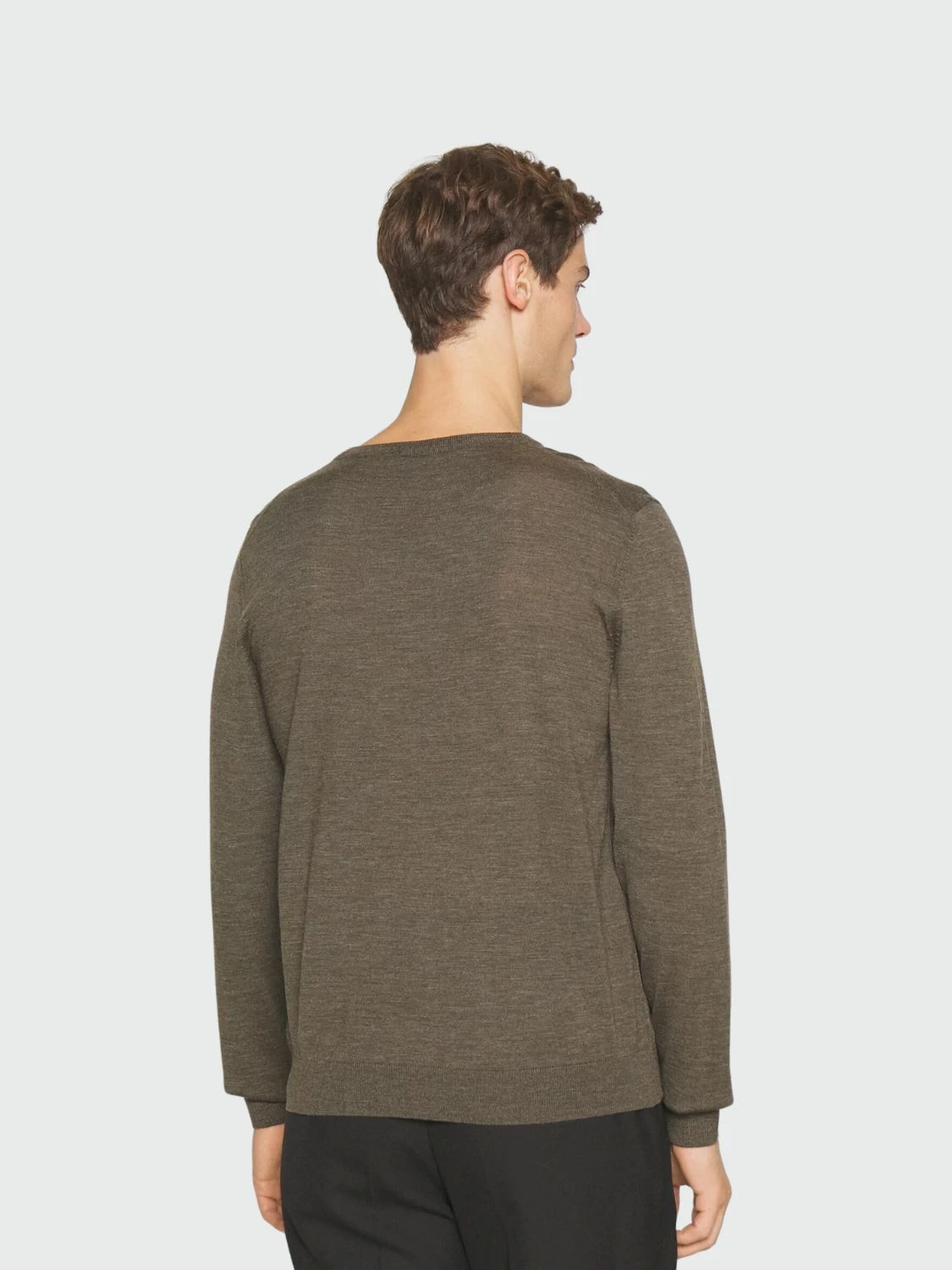 BOSS -Buzo cuello V de lana virgen, slim fit, MELBA-P Verde Musgo