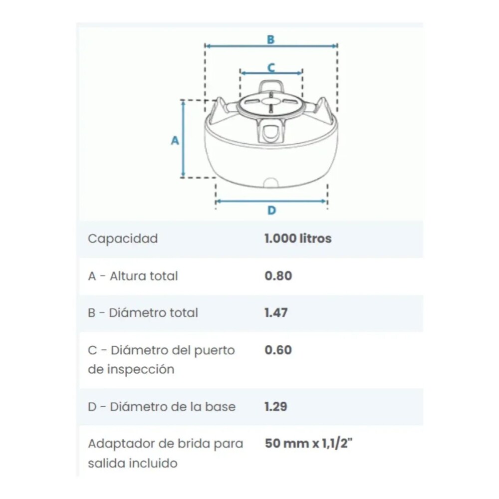 Tanque de Agua Polietileno Fortlev 1000 L tapa rosca Tanque De Agua Polietileno Fortlev 1000 L Tapa Rosca