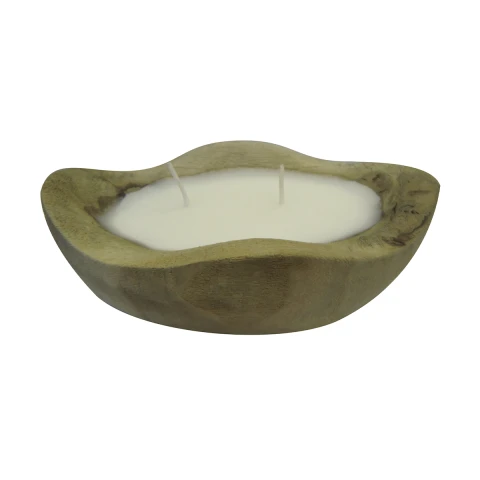 Vela Ovalada con Soporte de Madera 17 x 10 cm U