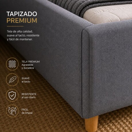 Sommier Queen HAMPTONS Palladium Smart Box Baul Gris