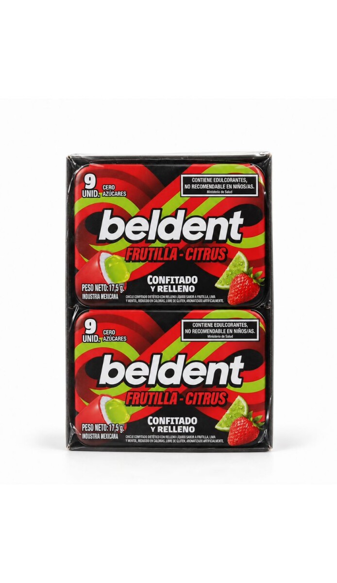 CHICLE BELDENT TWIST FRUTILLA-CITRUS CONFITADO DISPLAY X8 17.5GRS 