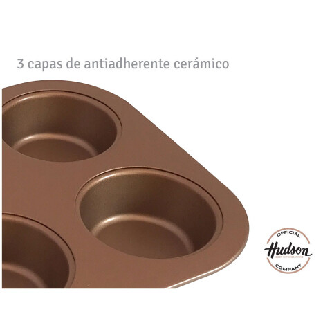 Molde X 12 Muffins Hudson Antiadherente Molde X 12 Muffins Hudson Antiadherente