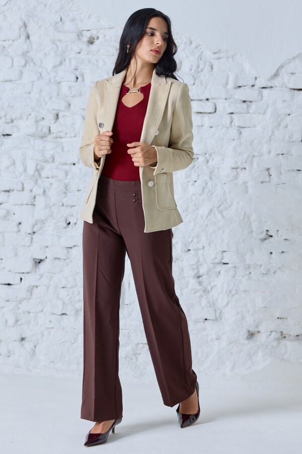 Blazer Botones Brillo BEIGE