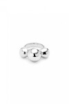 ANILLO EN ALEACIÓN DE METALES BAÑADO EN PLATA DE LEY Y TRES BOLAS CENTRALES Anillo