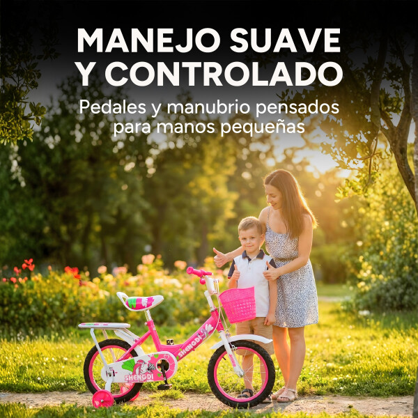 Bicicleta infantil Shengdi Rodado 14 Canasto Parrilla Hadas Rosa 1
