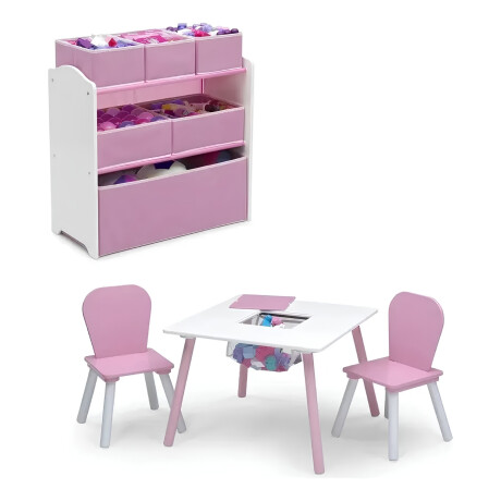 Set juego de mesa y organizador infantil Disney Rosa- blanco Set juego de mesa y organizador infantil Disney Rosa- blanco