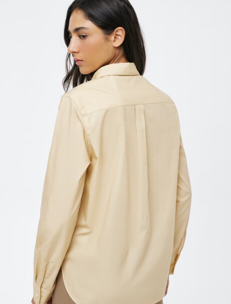 CAMISA BÁSICA A RAYAS - BEIGE AMARILLO