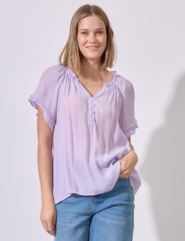 Blusa Botones LAVANDA