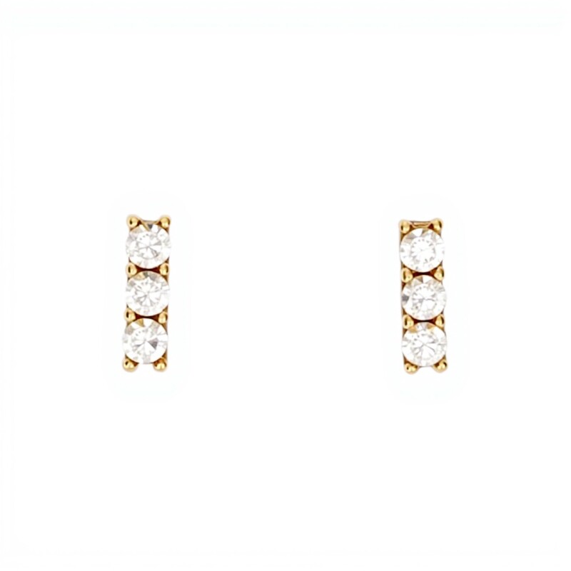 Caravanas Trinity de oro- Oro bajo - Zirconia- CA8057 conpiedra